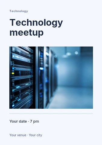 Technology meetup flyer template