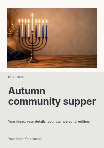 Autumn community supper flyer template