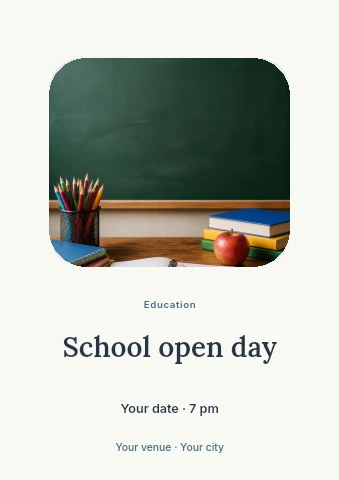 School open day flyer template