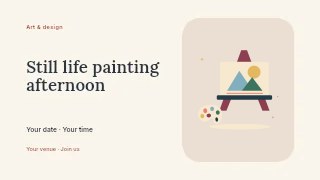 Creative easel and a painting palette in Still life painting afternoon presentation cover · Horizontal photo dialogue