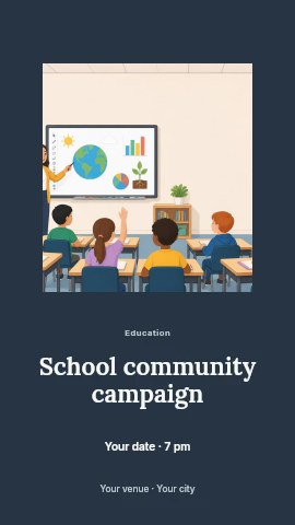 School community campaign instagram story template