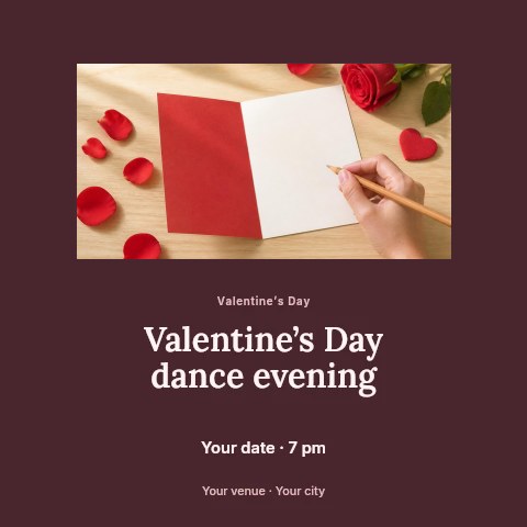 Valentine’s Day dance evening social media post template