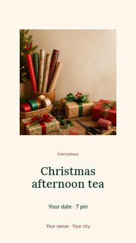 Christmas afternoon tea instagram story template