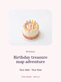 Birthday treasure map adventure poster template · Picture window