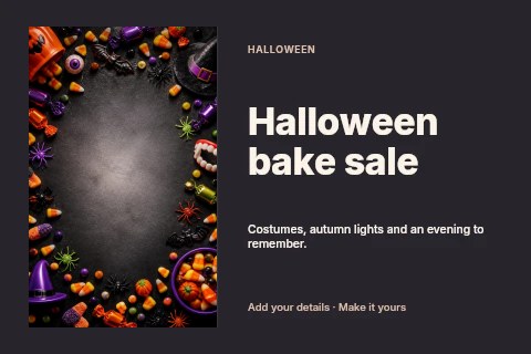 Halloween bake sale postcard template