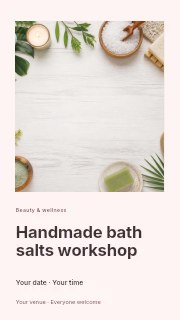 Handmade bath salts workshop instagram story template · Gallery editorial