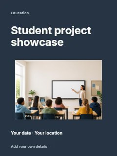 Student project showcase invitation template · Modern programme