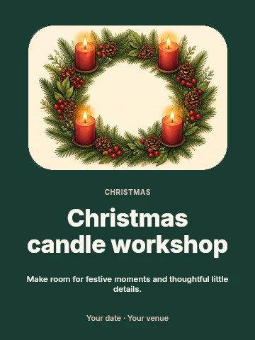 Christmas candle workshop invitation template