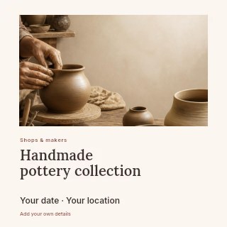 Hands shaping pottery on a wheel in Handmade pottery collection · Gallery editorial