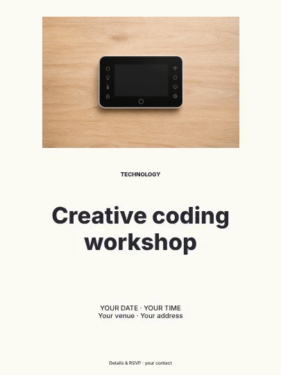 Creative coding workshop · Gallery poster template