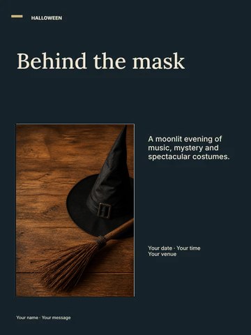 Midnight masquerade photo layout poster template