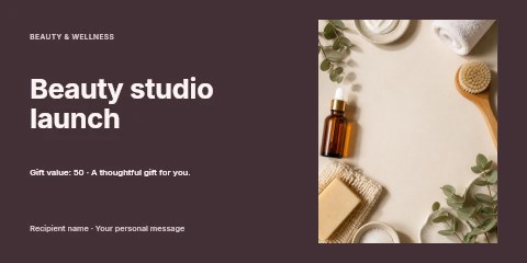 Beauty studio launch gift voucher template