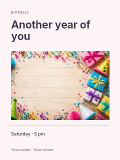 Birthday photo celebration · Title & photograph