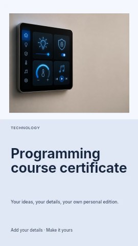 Programming course certificate instagram story template