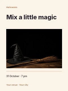 Halloween potion workshop photo layout poster template · Title & photograph