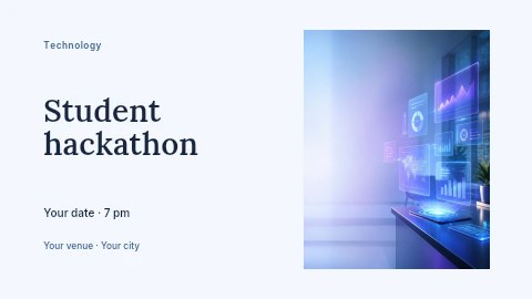 Student hackathon presentation cover template