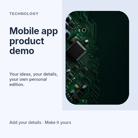 Mobile app product demo social media post template