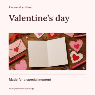 Valentine’s Day social media post template · Title & photograph
