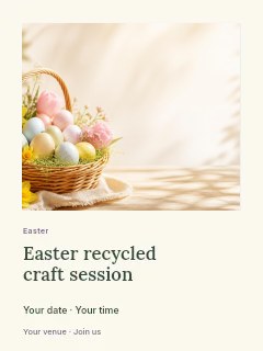 Easter recycled craft session poster template · Gallery editorial