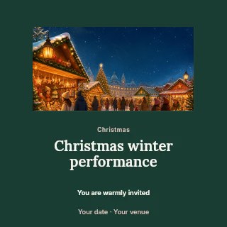 Christmas winter performance social media post template · Picture window