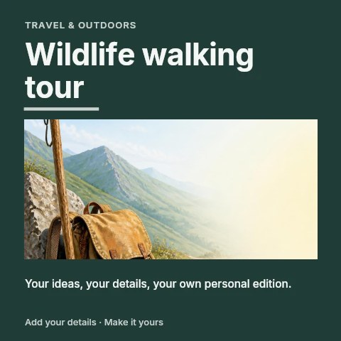 Wildlife walking tour social media post template
