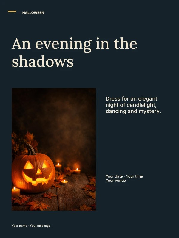 Gothic Halloween ball photo layout poster template