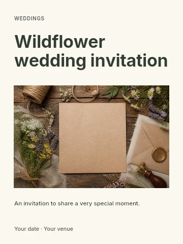 Wildflower wedding invitation template