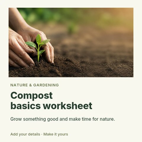 Compost basics worksheet social media post template
