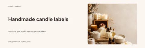 Handmade candle labels banner template
