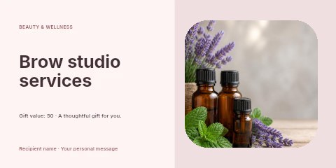 Brow studio services gift voucher template