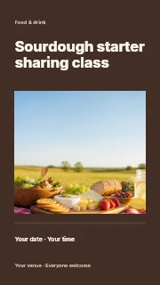 Sourdough starter sharing class instagram story template · Title & photograph