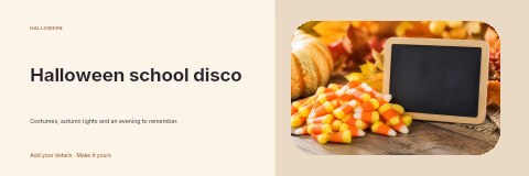 Halloween school disco banner template