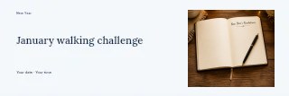 January walking challenge banner template · Horizontal photo dialogue