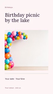 Birthday picnic by the lake instagram story template · Title & photograph