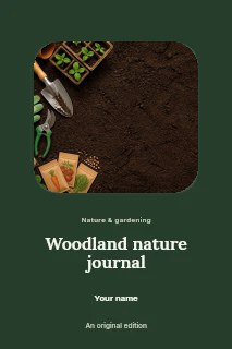 Woodland nature journal book cover template · Picture window
