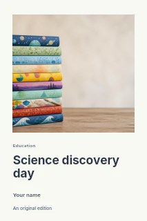 Science discovery day book cover template · Gallery editorial