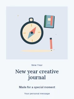 New direction with a compass and fresh journal in New Year creative journal · Quiet photo gallery