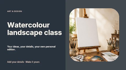 Watercolour landscape class youtube thumbnail template