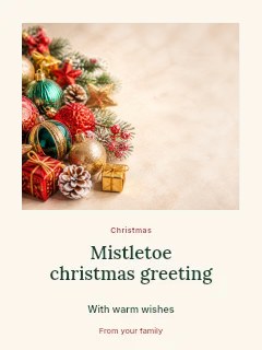 Mistletoe Christmas greeting invitation template · Quiet photo gallery