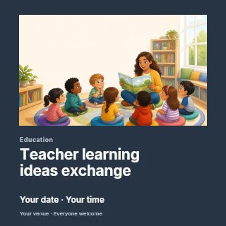 Teacher Reading Storybook to Children in Teacher learning ideas exchange social media post · Gallery editorial