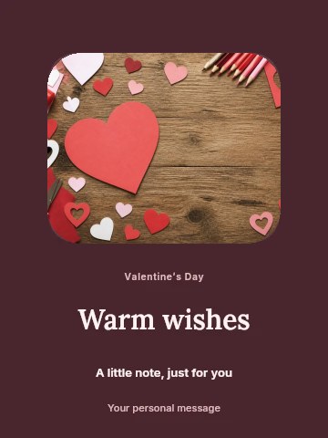 Valentine dinner greeting card template