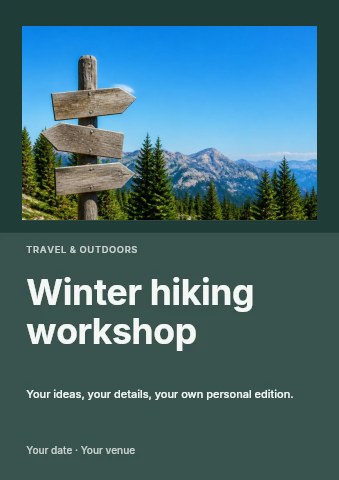 Winter hiking workshop flyer template