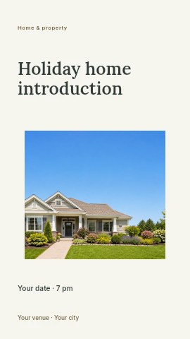 Holiday home introduction instagram story template