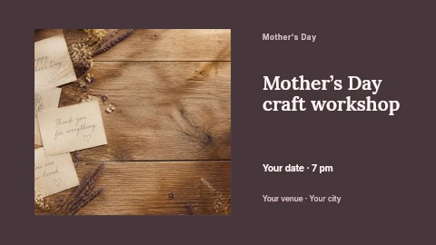 Mother’s Day craft workshop banner template