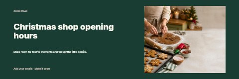 Christmas shop opening hours banner template