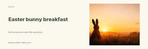 Easter bunny breakfast banner template