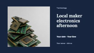 Local maker electronics afternoon youtube thumbnail template · Horizontal photo dialogue