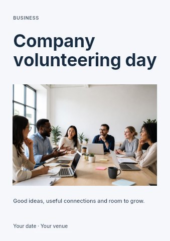 Company volunteering day flyer template