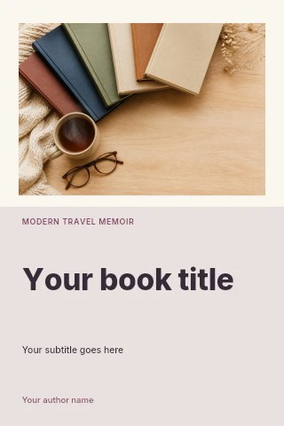 Modern travel memoir book cover template