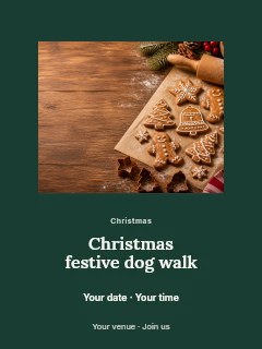 Christmas festive dog walk poster template · Picture window